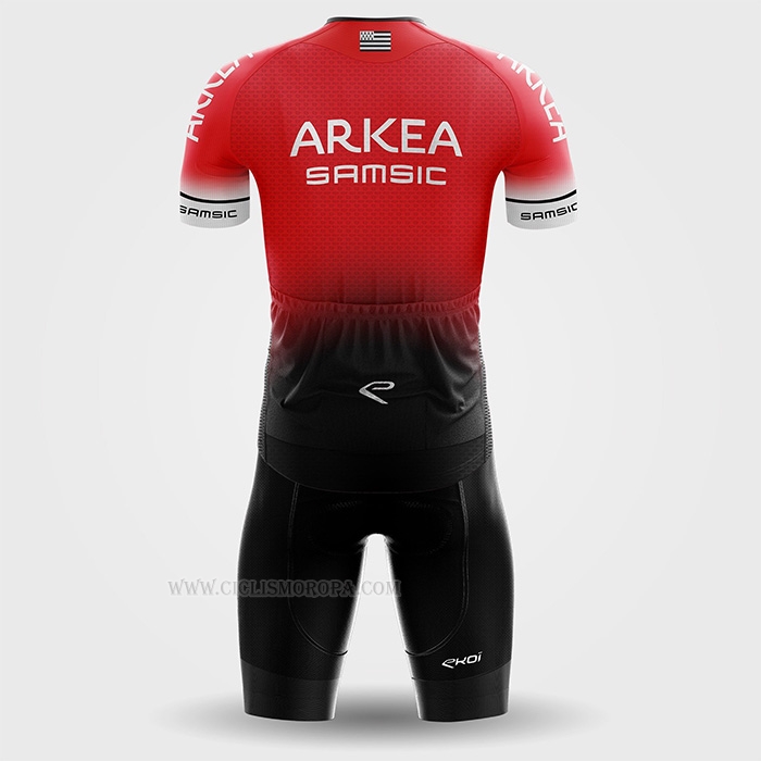 2022 Ropa Ciclismo Arkea Samsic Rojo Negro Mangas Corta Y Culotte Corto